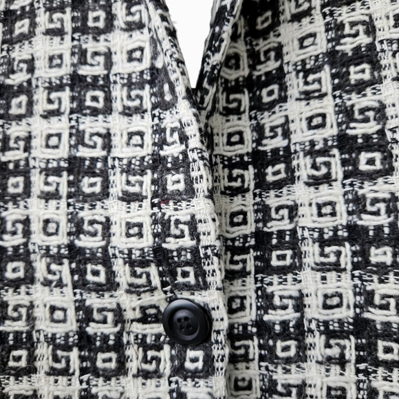 Jones New York Black and Off-white Blazer Wool Blend Thick Textured Size 12 - Picture 7 of 13